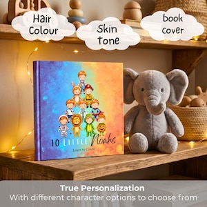 Toddler Learning Book Personalized Counting Story Custom Name Baby Book First Number Educational Gift Birthday Present Kids Book Toddler Bedtime Story Numbers One To Ten Newborn Christening Keepsake Baby Shower Present Custom Educational
