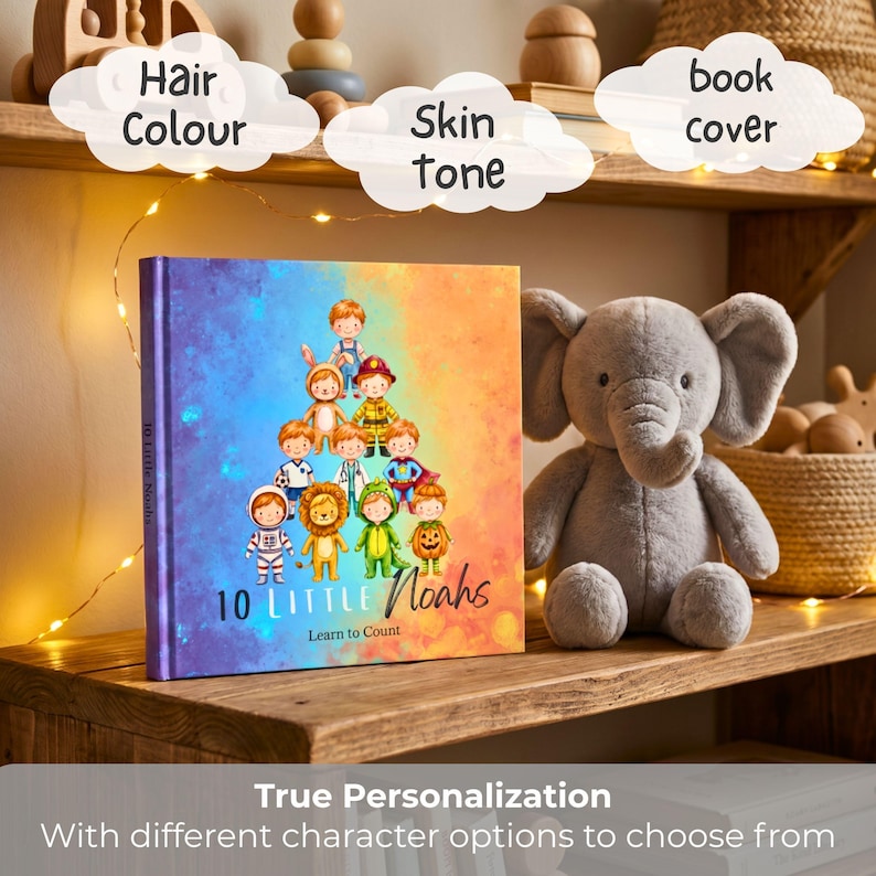 Toddler Learning Book Personalized Counting Story Custom Name Baby Book First Number Educational Gift Birthday Present Kids Book Toddler Bedtime Story Numbers One To Ten Newborn Christening Keepsake Baby Shower Present Custom Educational