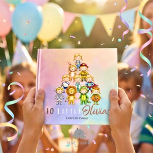 Personalized Counting Book Baby Keepsake Newborn Christening Gift Custom Kids Book Toddler Gift Birthday Present First Number Learning Story image 18