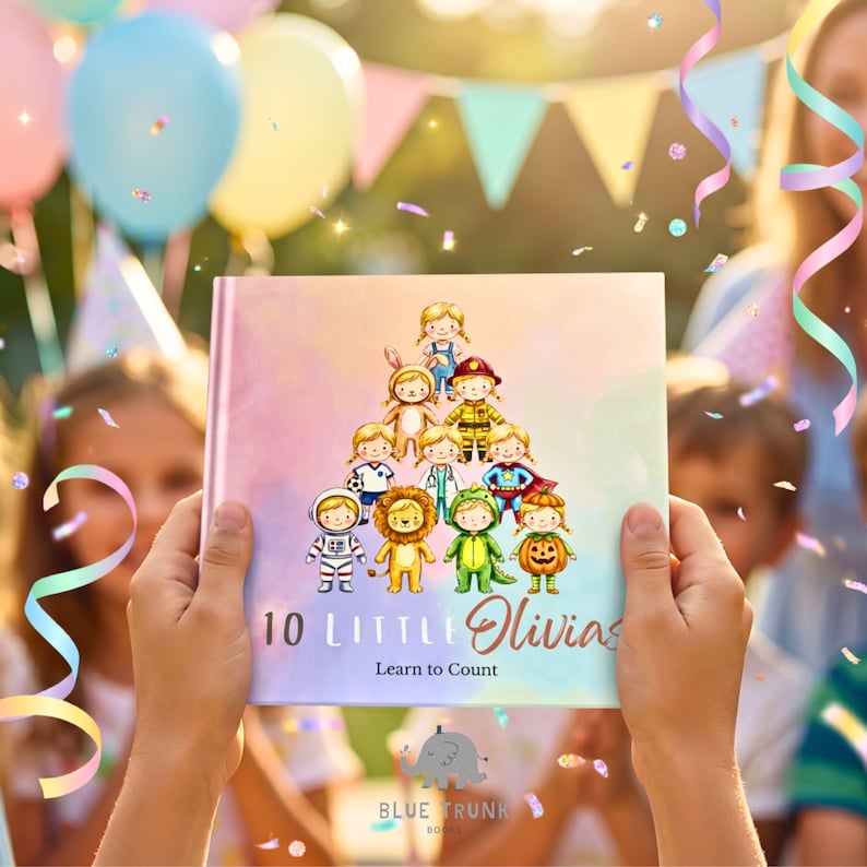 Personalized Counting Book Baby Keepsake Newborn Christening Gift Custom Kids Book Toddler Gift Birthday Present First Number Learning Story image 18