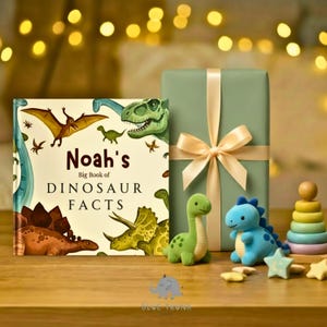 Libro de dinosaurios personalizado, lector de datos sobre dinosaurios personalizado, regalo de cumpleaños para niños pequeños, libro personalizado, libro de dinosaurios para niños, recuerdo educativo imagen 19