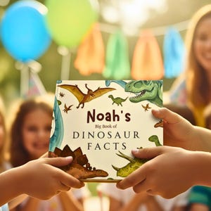 Libro de dinosaurios personalizado, lector de datos sobre dinosaurios personalizado, regalo de cumpleaños para niños pequeños, libro personalizado, libro de dinosaurios para niños, recuerdo educativo imagen 18