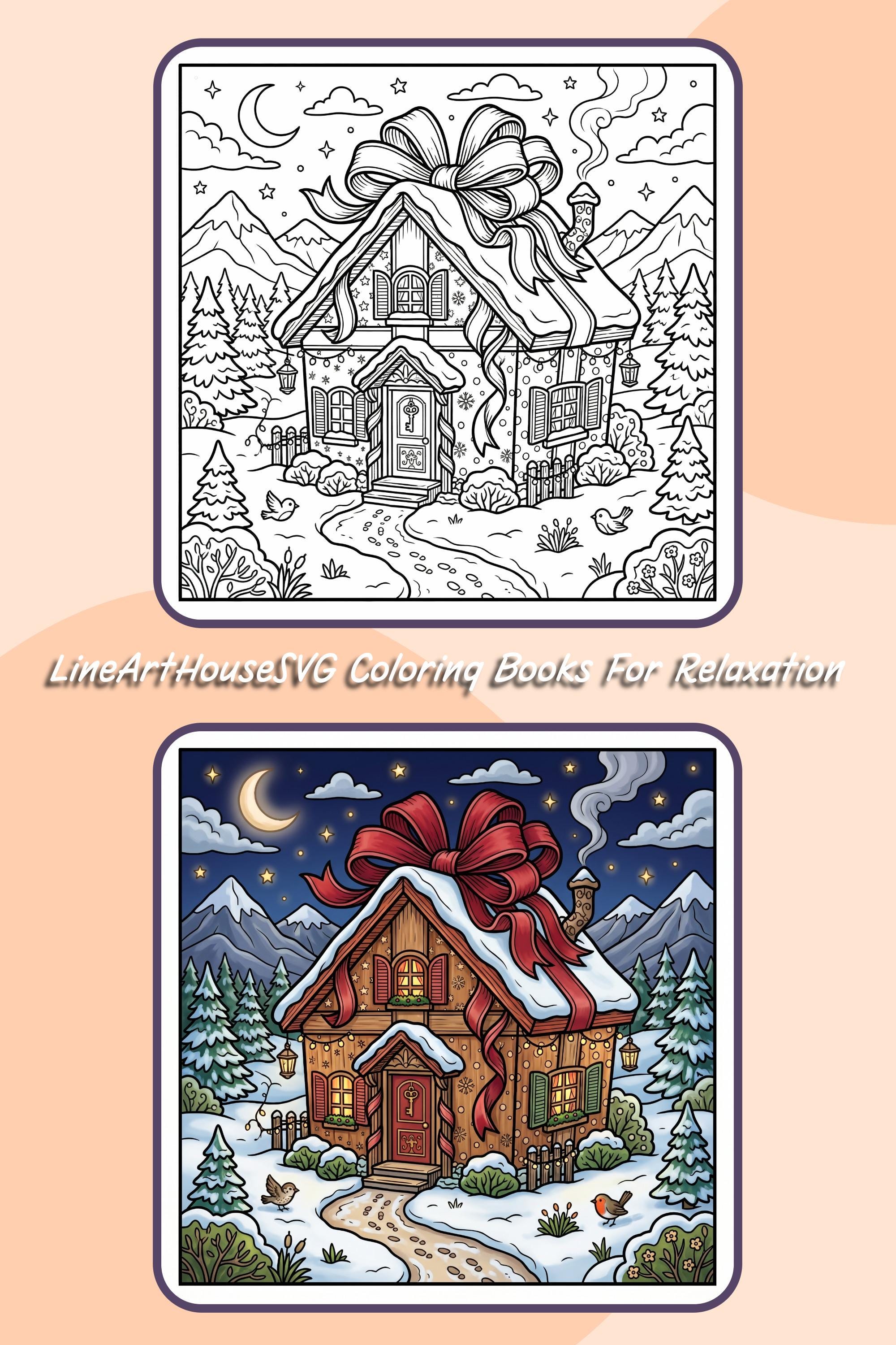 Cozy House Coloring Book, Printable Coloring Pages, Digital Coloring ...