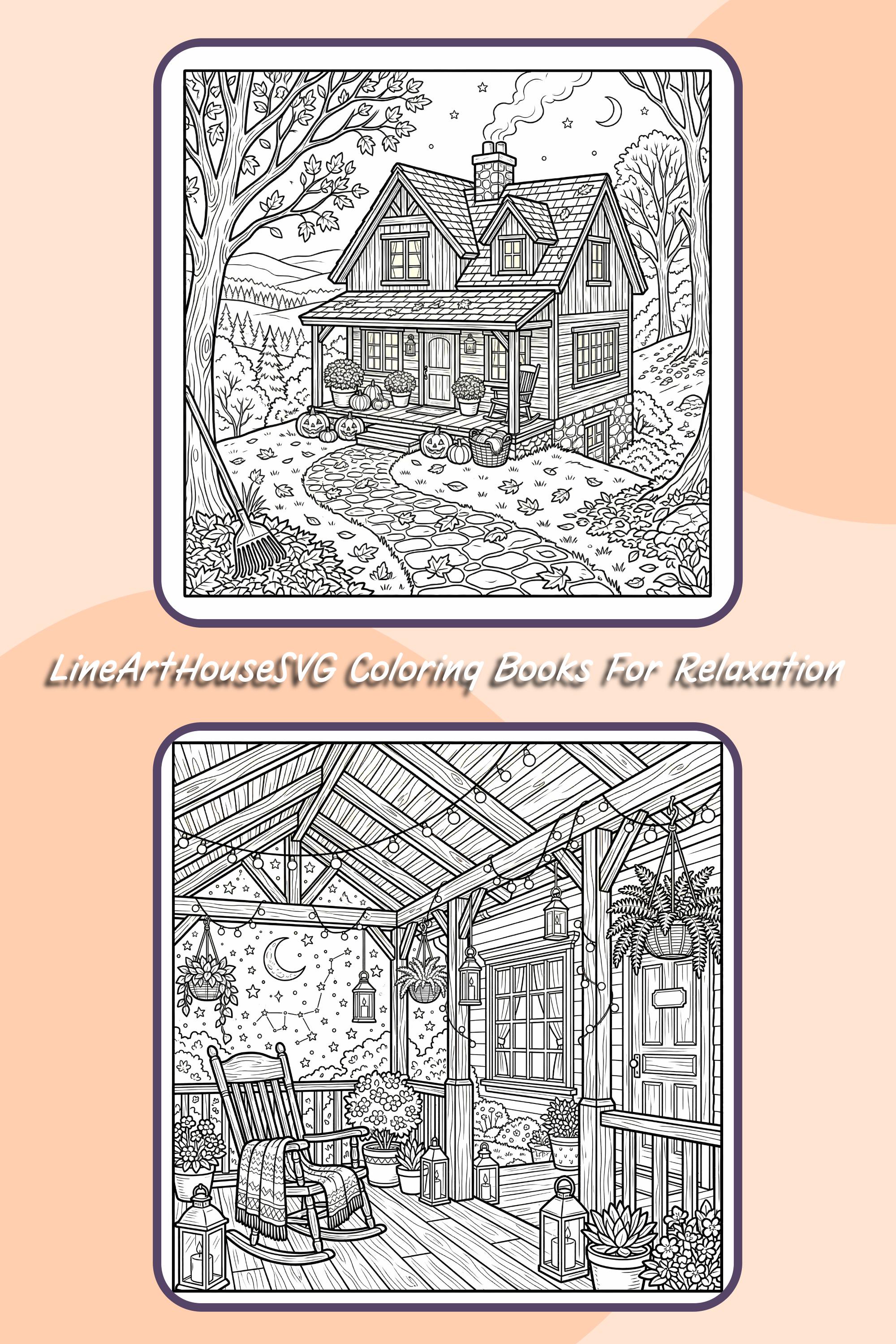 Cozy House Coloring Book, Printable Coloring Pages, Digital Coloring ...