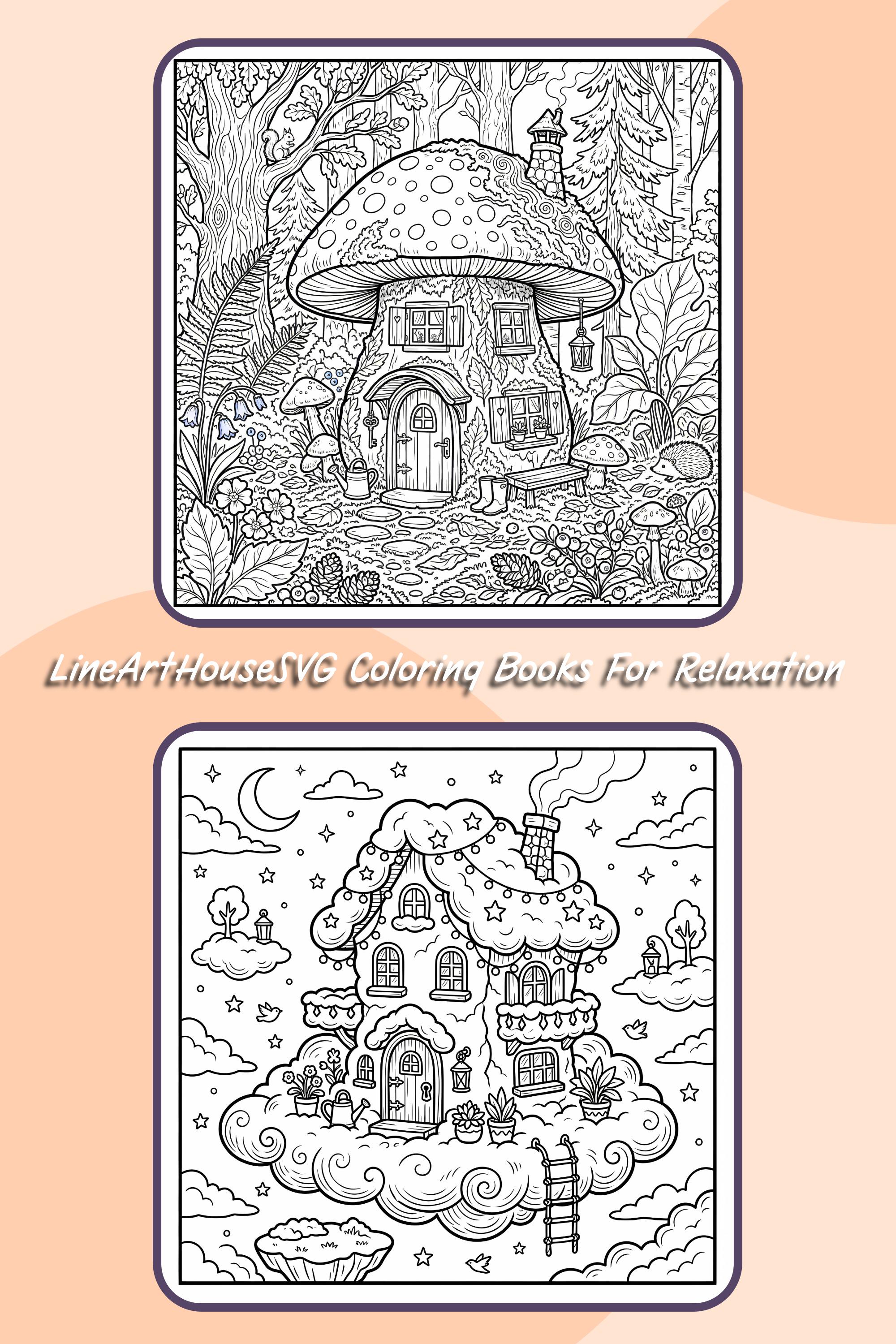 Cozy House Coloring Book, Printable Coloring Pages, Digital Coloring ...