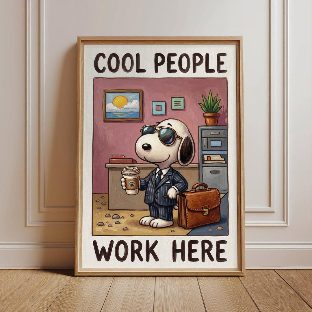 Cool People Work Here Snoopy Poster, Funny Office Wall Art, Coworker ...