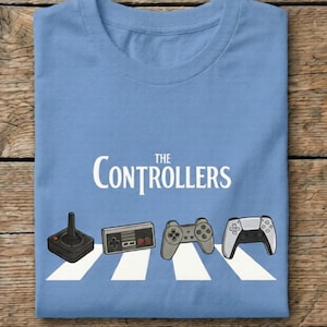 Retro Gamer T-Shirt, Video Game Controller Evolution Shirt, Gaming Gift for Him, Vintage Console Tee, Gamer Gift, Heavy Cotton Tee