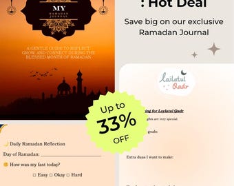 Dziennik refleksji na Ramadan | Planer islamski dla dzieci i dorosłych (wersja cyfrowa do pobrania)