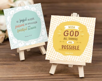 Tarjetas cristianas imprimibles: 12 diseños de minitarjetas de oración y aliento (descarga digital)