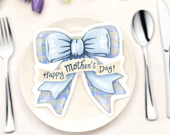 Bow Shape Mother's Day Card: Printable Tag (Digital Download)