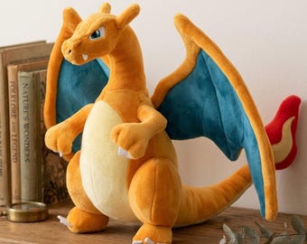 Charizard Inspired Plush Toy Fire Dragon Anime Plush – Kawaii Monster Plushie – Pokemon Fan Gift – Dragon Stuffed Animal – Collector Plush