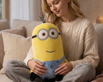 Minion Plush Toy | Despicable Me Plush | Cute Yellow Minion Stuffed Animal | Soft Kawaii Plushie | Movie Character Gift