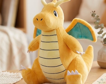 Dragonite Plush, Cute Dragon Pokemon Plush Toy, Kawaii Dragon Plushie, Anime Plush, Pokemon Gift, Soft Toy, Collector Plush