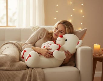 80cm I Love You Teddy Bear Plush – Huge Soft Stuffed Animal, Valentine’s Day Gift for Girlfriend, Romantic Love Bear