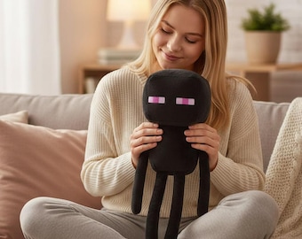 Enderman Minecraft Pixel Plush Toy - Soft Stuffed Game Character
