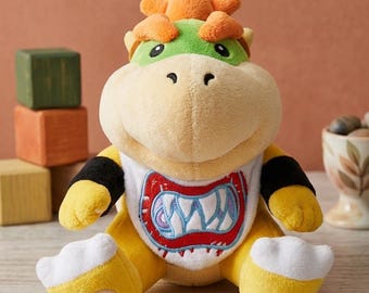 Peluche de Baby Bowser, peluche de Bowser Jr. inspirado en Nintendo, peluche adorable del personaje de Mario, regalo para gamers para niños