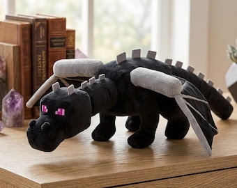 Minecraft Ender Dragon Plush Toy Inspired Black Dragon Stuffed Animal Pixel Minecraft Plushie Gamer Gift Kids Room Decor Soft Toy