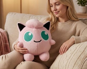 Jigglypuff Inspired Plush Toy Cute Pink Anime Plush – Kawaii Stuffed Animal – Pokemon Fan Gift – Soft Cute Plushie – Collector Toy