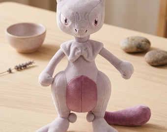 Mewtwo Plush, Pokemon Inspired Plush Toy, Psychic Anime Plushie, Legendary Creature Plush, Gamer Gift, Collector Toy, Gift for Pokemon Fans