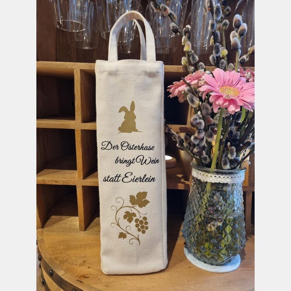 Ostergeschenke für Erwachsene, Oster Geschenkidee, Ostergeschenke für Freundin, Verpackung Flaschen, Geschenktasche für Flaschen, Handgenäht