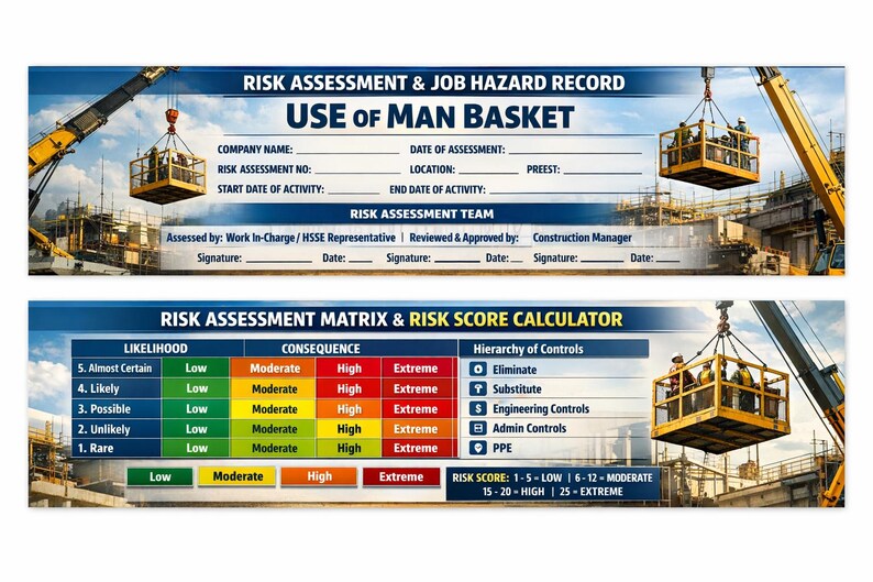 Heavy Lifting and Rigging HSE JSA Bundle | Crane, Man-basket & Critical ...