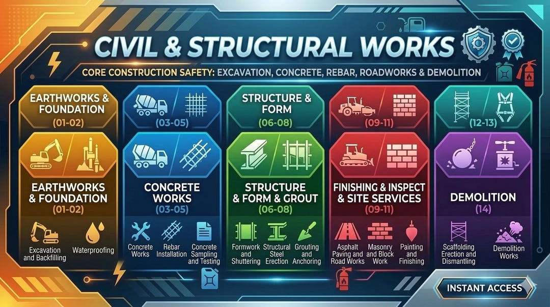HSE Method Statement Bundle | Civil & Structural Construction Works ...