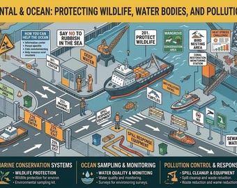 Milieu- en oceaanbescherming HSE-signalisatie | Borden ter beheersing van dieren in het wild, water en vervuiling