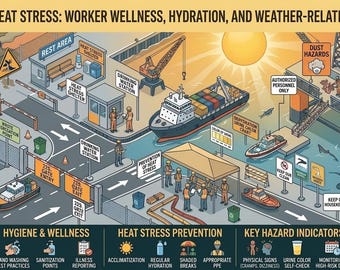 Gezondheids- en hittestress HSE-borden | Wellness, hydratatie en veiligheid van de werknemer bij warm weer