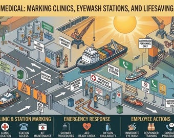 Bundel EHBO en medische VGM-borden | Bewustzijn van noodgevallen, oogdouches, AED en medische respons