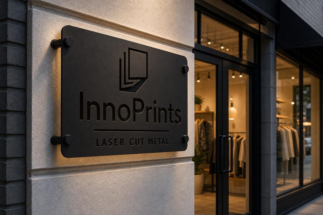 Custom Laser Cut Metal Business Sign, Powder Coated Steel Logo Wall ...
