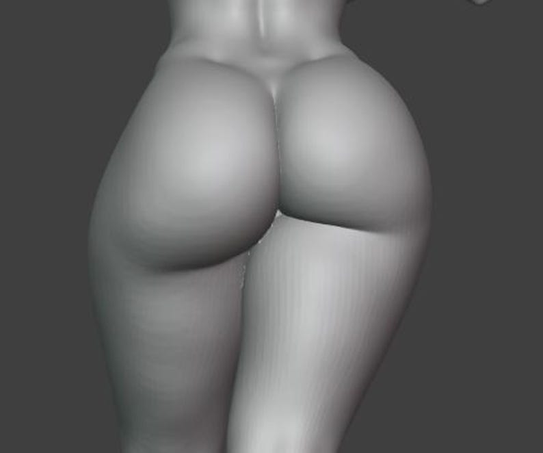 Peut inclure: Rendu 3D en niveaux de gris d'une forme humaine, mettant l'accent sur le bas du dos et les fesses. La figure est lisse et semble sculpt&eacute;e num&eacute;riquement, avec des ombres douces d&eacute;finissant les courbes du corps. Le fond est gris uni neutre.