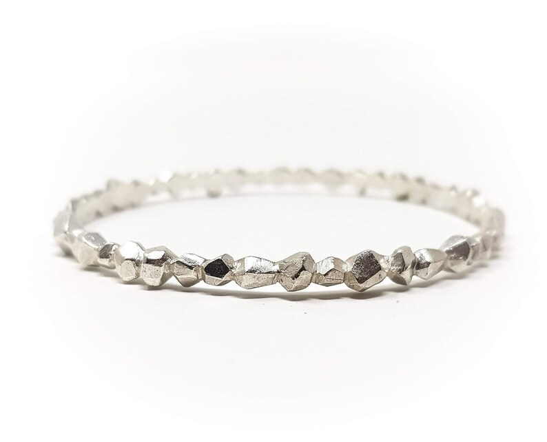 Silver rocks bangle bangle bracelet