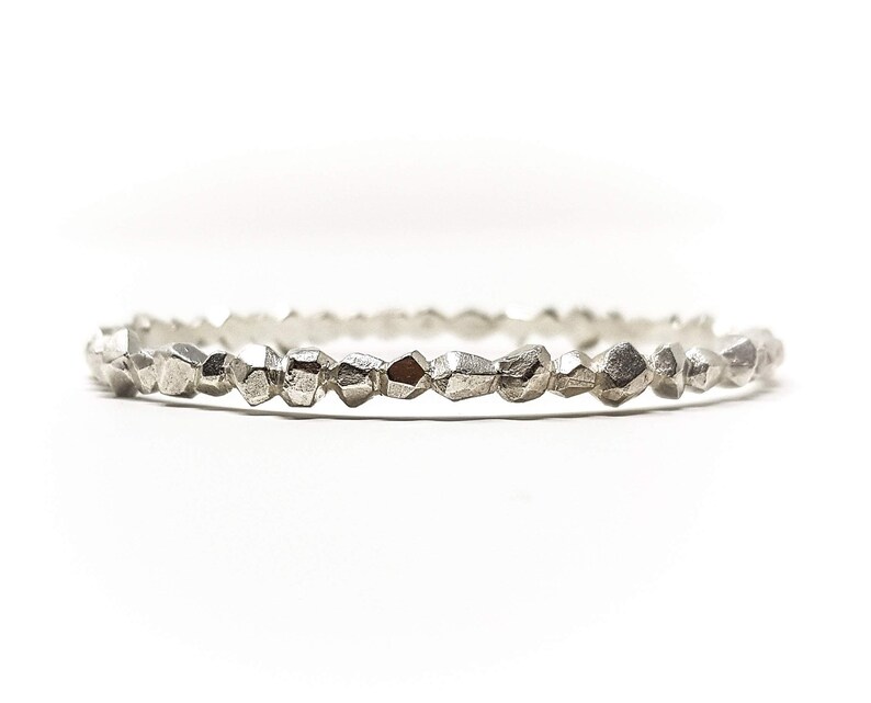 Silver rocks bangle bangle bracelet