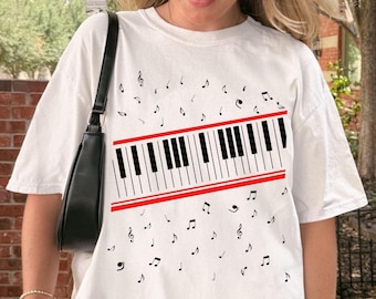 Michael Jackson Beat It Piano Keys T Shirt, King of Pop Music Tee