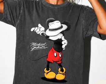 Camiseta tributo a Michael Jackson, el rey del pop, camiseta de Mickey Mouse, top de baile de ícono musical vintage, regalo para fans de estrenos de películas