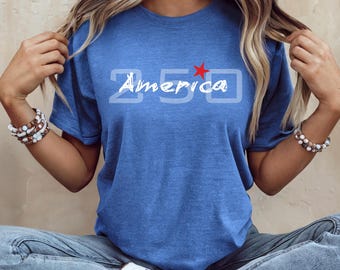 Camiseta de América, Camiseta de mujer del 4 de julio, Camiseta linda del 4 de julio, Camiseta patriótica, Camiseta del Día de la Independencia, Camiseta del 4 de julio para mujer