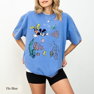 Scuba Diving Mickey Mouse Shirt, Disney Ocean Tee, Vintage Mickey Snorkeling Top, Tropical Disney Vacation Tee, Under the Sea Tee image 11