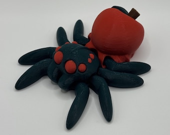Aranha-Maçã Articulada - Aranha-Maçã Flexível de Frutas - Presente Anti-Stress Impresso em 3D e Articulado
