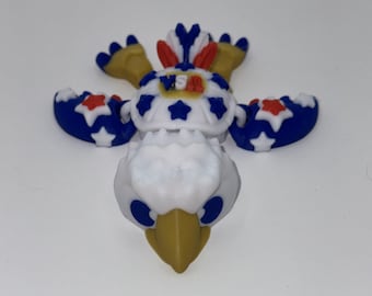 Tartaruga Águia-careca Articulada - Tartaruga Águia-careca Flexível - Presente de Animal Impresso em 3D e Articulado