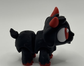 Miniatura Articulada de Cabra Diabólica - Cabra Diabólica Mini Flexível com Celeiro - Presente Anti-Stress Impresso em 3D