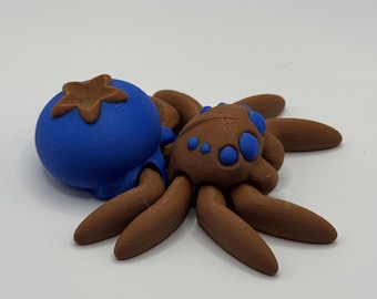Aranha de Mirtilo Articulada - Aranha de Mirtilo Flexível de Fruta - Presente Anti-Stress Impresso em 3D e Articulado