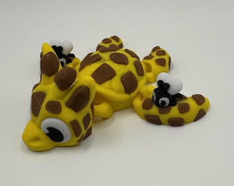 Tartaruga Girafa Articulada - Tartaruga Girafa Flexível - Presente Animal Impresso em 3D e Articulado