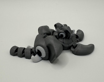 Tartaruga Elefante Articulada - Tartaruga Elefante Flexível - Presente de Animal Impresso em 3D com Posições