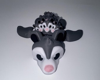 Tartaruga Gambá Articulada - Tartaruga Gambá Flexível - Presente de Animal Impresso em 3D com Posições