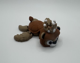 Tartaruga Leão Articulada - Tartaruga Leão Flexível - Presente de Animal Impresso em 3D com Posições