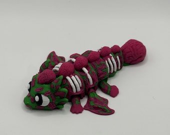 Dragão Zumbi Articulado - Dragão Zumbi Flexível e Ovo - Brinquedo Anti-Stress Impresso em 3D