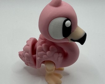 Mini Flamingo Articulado - Mini Flamingo Flexível e Lagoa Rosa - Presente Anti-Stress Impresso em 3D