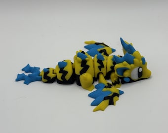 Mini Dragão Wild Voltage Articulado - Mini Dragão Wild Voltage Flexível e Ovo - Presente Anti-Stress Impresso em 3D