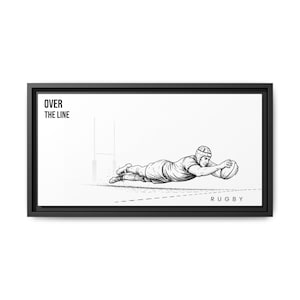 "Druck, Ruby, ""Over The Line"" Matte Leinwand mit Rahmen."