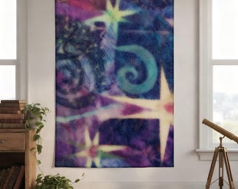 Dark Nebula Abstract Tapestry, Cosmic Dream Wall Hanging, Space Aesthetic Decor, Moody Artistic Wall Decor, Unique Home Decor
